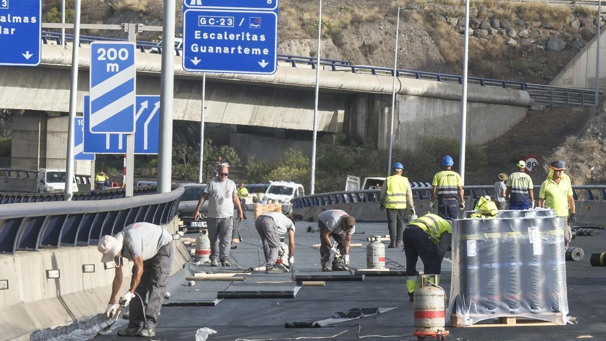 Las obras del Guiniguada, a vista de pájaro
