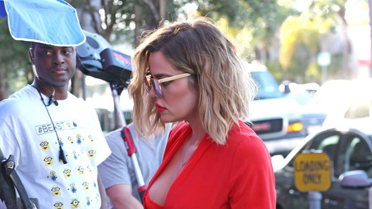 Khloé Kardashian y su look con sujetador y liguero