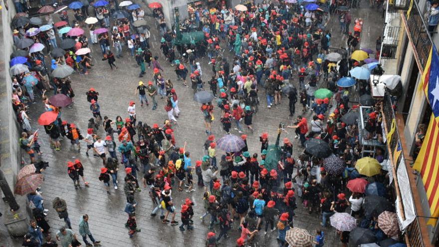 La plaça durant els tirabols