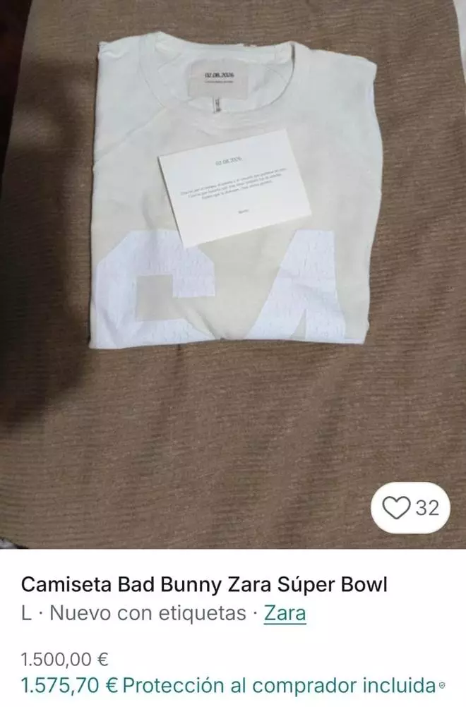 El precio de la camiseta de Zara de Bad Bunny en la Super Bowl, por las nubes en las plataformas de segunda mano