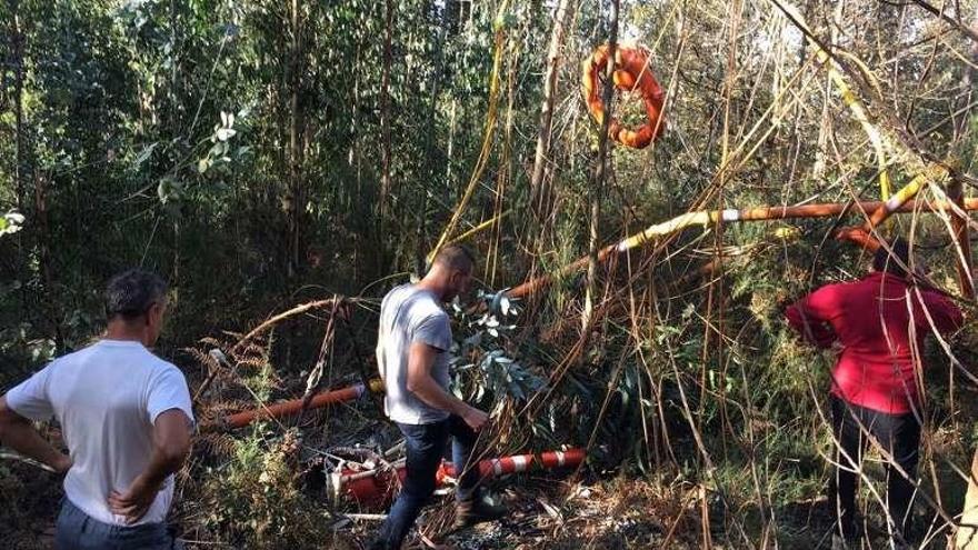 Imagen de la estructura metálica que perdió el helicóptero.