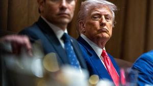 El secretario de Estado, Marco Rubio, y el presidente de Estados Unidos, Donald Trump.