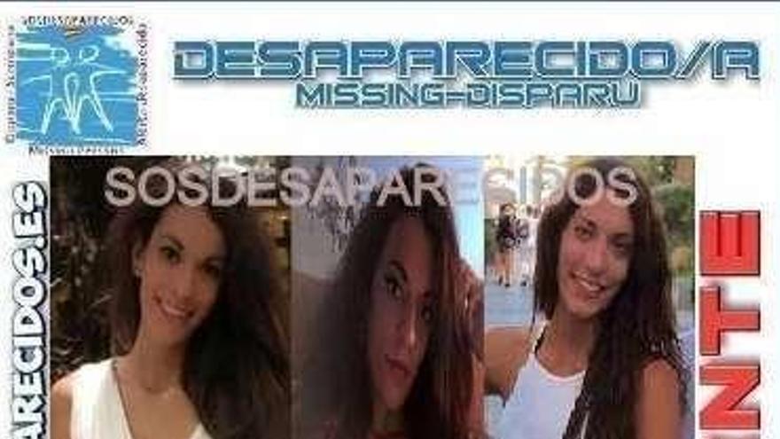 Cartel en italiano difundido por SOS Desaparecidos.