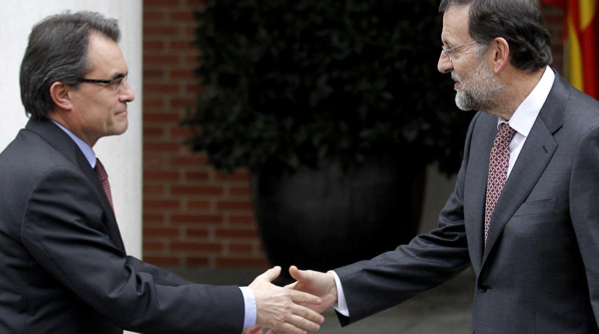 El president del Govern, Mariano Rajoy, ha rebut aquesta tarda a la Moncloa el president de la Generalitat, Artur Mas.