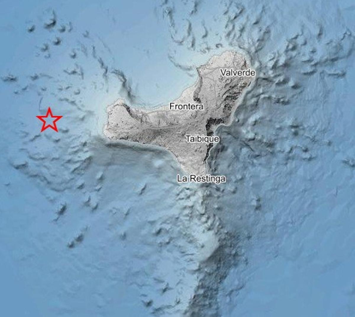 Terremotos localizados por el IGN en El Hierro