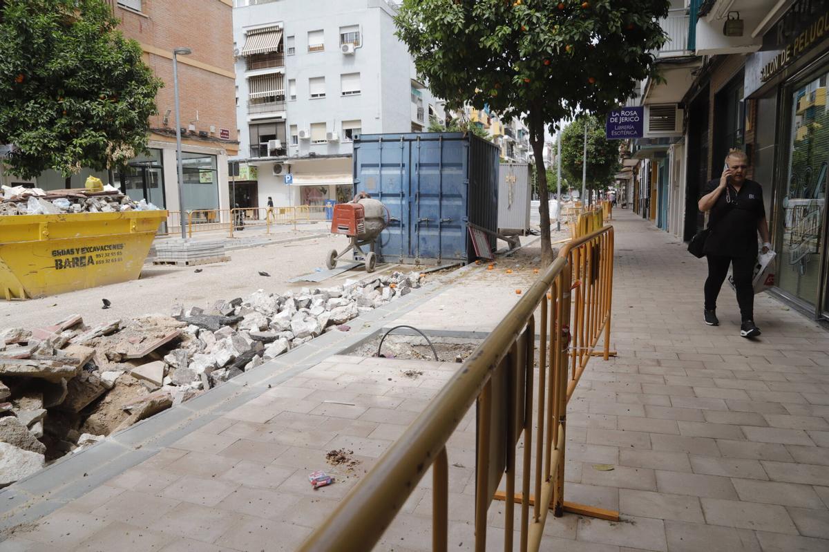 Obras paralizadas en la avenida de la Viñuela.