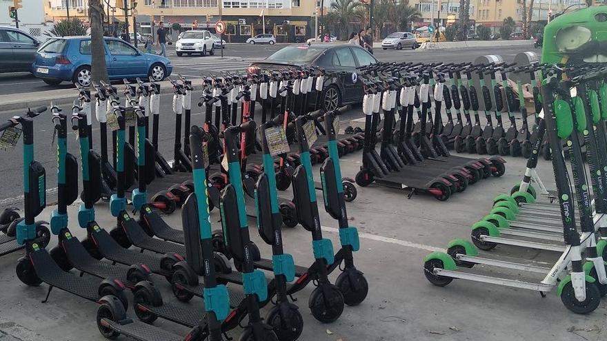 Un estacionamiento para patinetes en la capital.