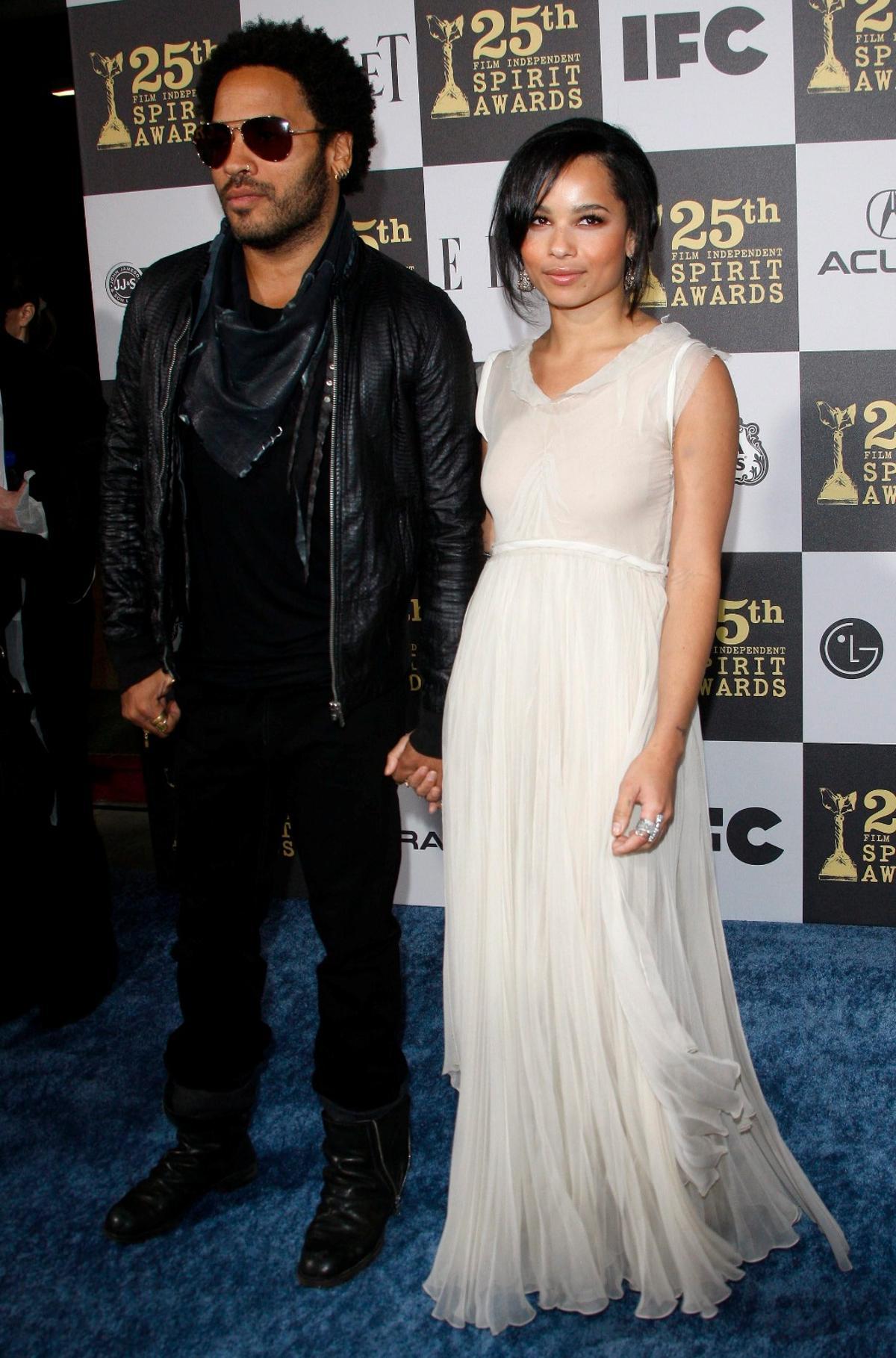 O músico Lenny Kravitz co súa filla, a actriz Zoë Kravitz