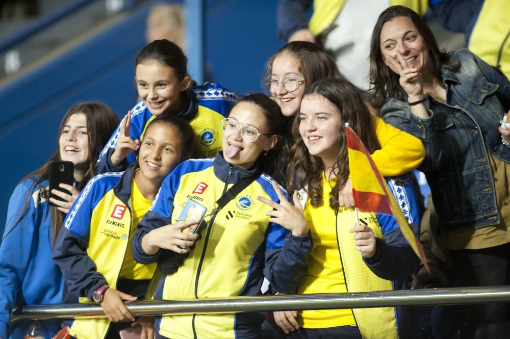 La selección española femenina, en Riazor