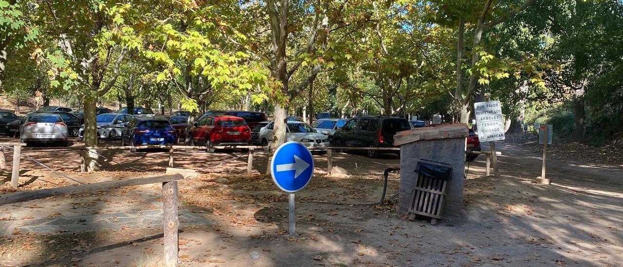 Aparcamiento del Monasterio de Piedra donde sucedieron los hechos.