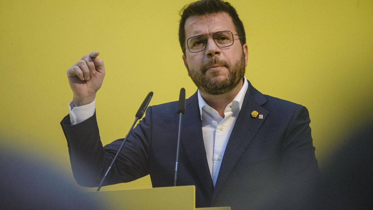 El president de la Generalitat, Pere Aragonès, en un acto de ERC.