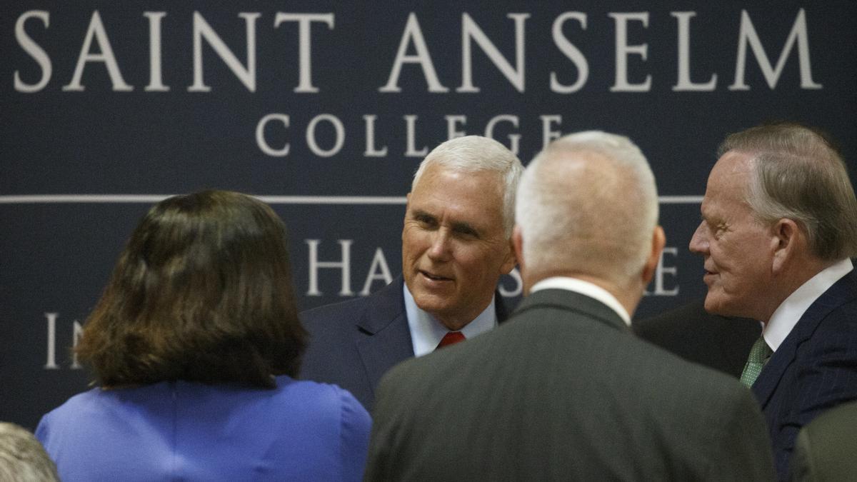 Former US Vice President Mike Pence visits New Hampshire