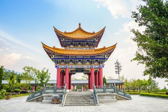 Edificio chino tradicional en Dali