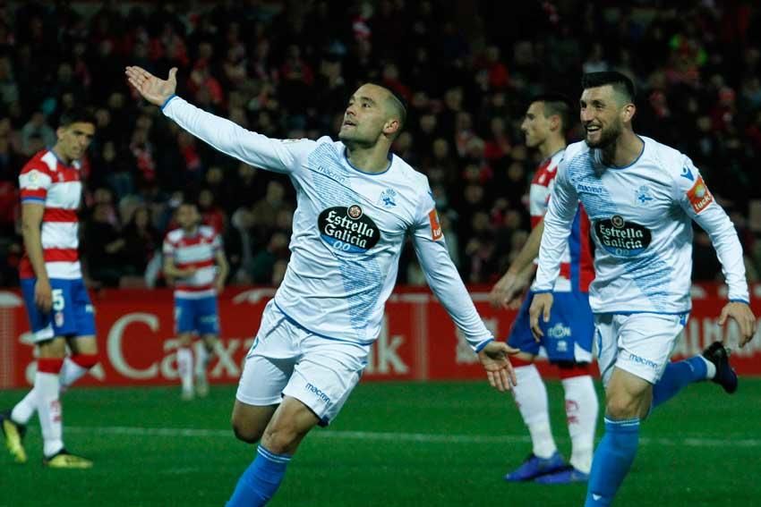 El Deportivo consigue en Granada la trascendental victorial para las aspiraciones blanquiazules al final de temporada. LOF