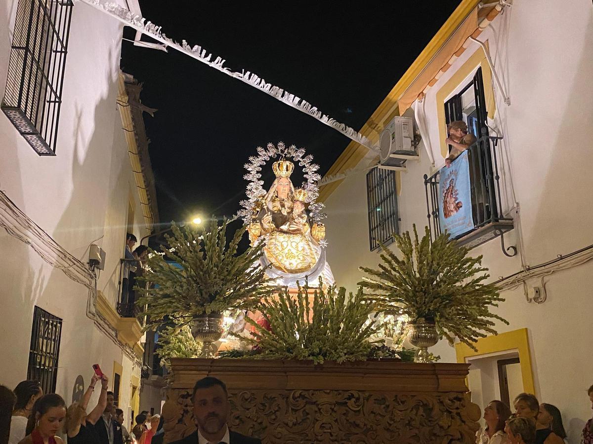 Nuestra Señora de la Salud, en la procesión del pasado día 8 de septiembre por las calles de Posadas.