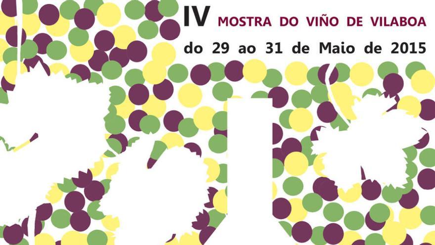 O cartel da IV Mostra do viño de Vilaboa.