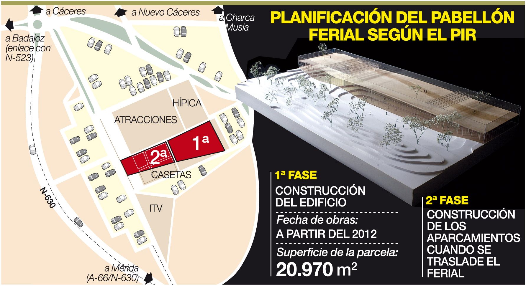 Plano de la propuesta que se manejó hace una década para el pabellón. Hasta ahora ha sido el intento más serio.