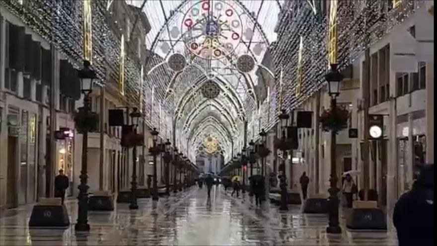 Prueba de las luces de Navidad en Málaga