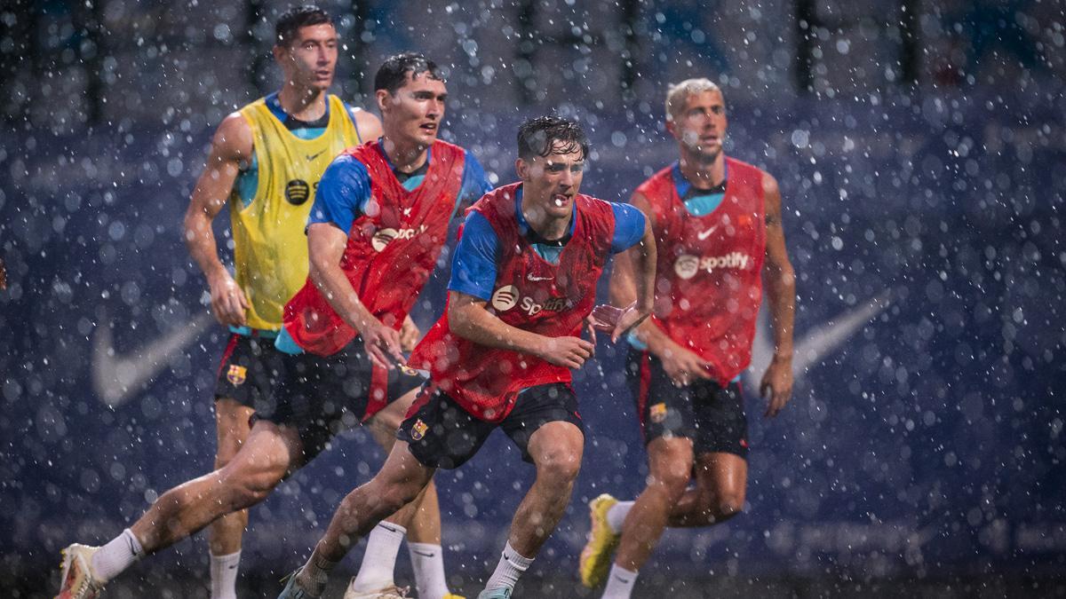 Entrenamiento del Barça antes de enfrentarse a la Real