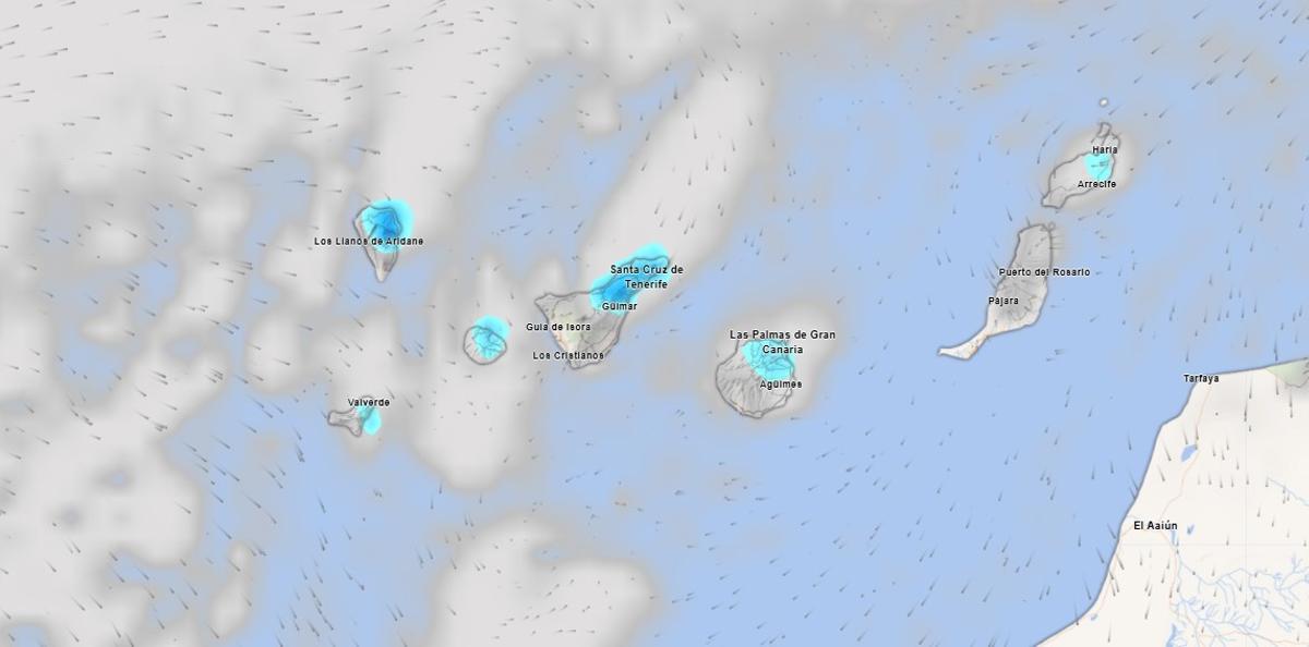 Mapa meteorológico de Canarias