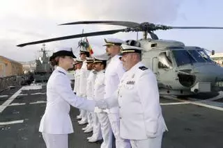 Embarque de la princesa Leonor en la fragata 'Blas de Lezó' en Las Palmas de Gran Canaria
