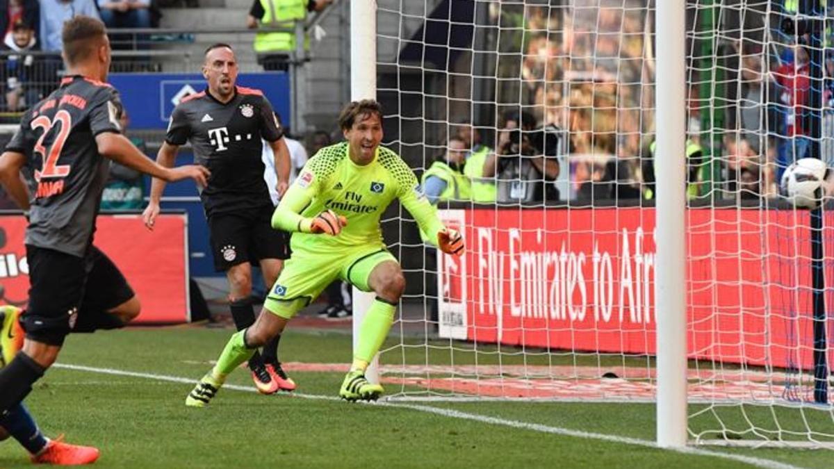 Kimmich marcó el gol del Bayern con este remate en el minuto 89