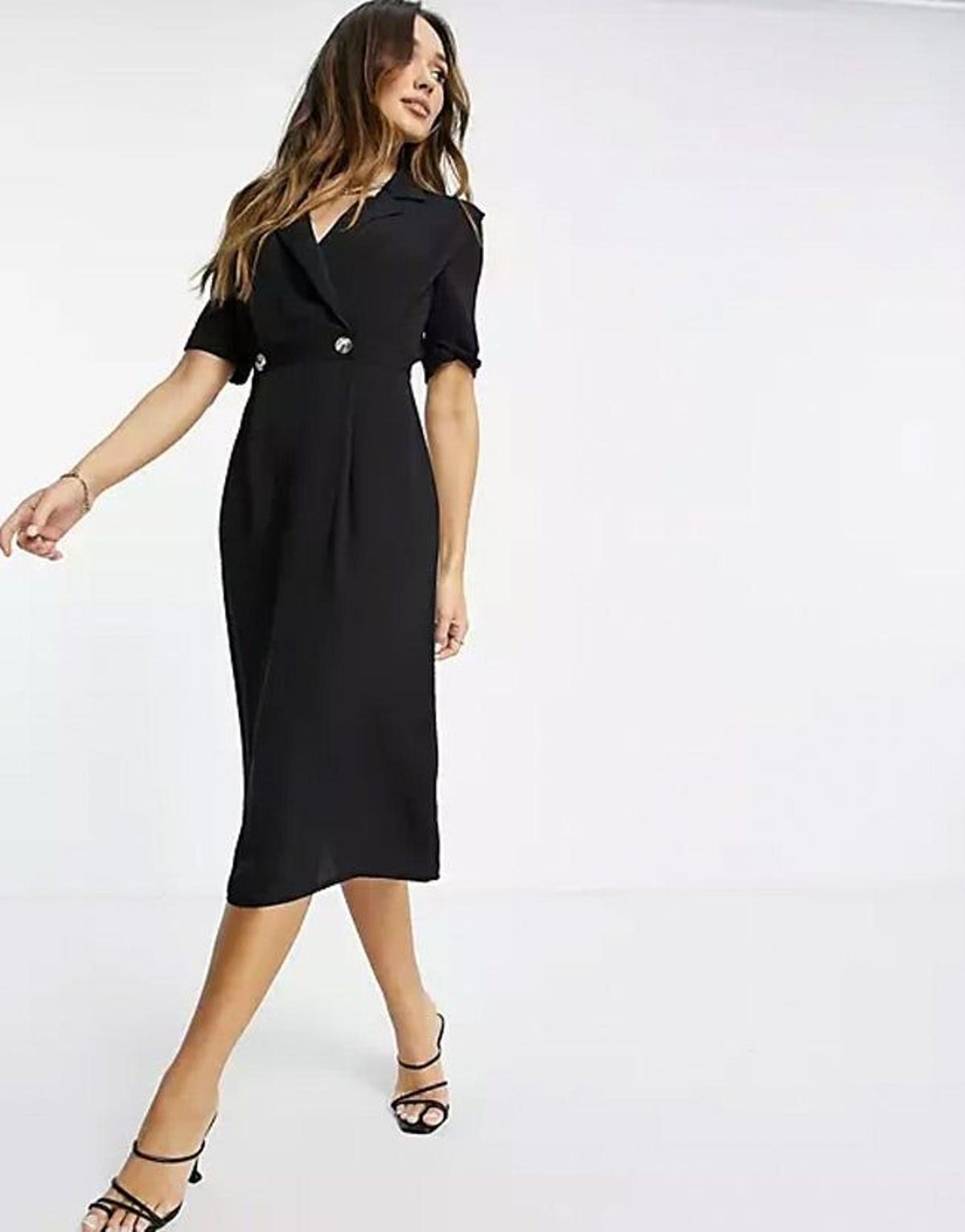 Vestido blazer midi negro de Asos Design