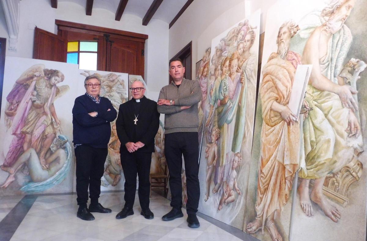 Vicens, García y Català en la casa del pintor.