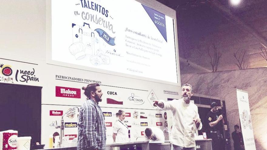 El chef gallego Pepe Solla, durante su ponencia, ayer, en Madrid Fusión.