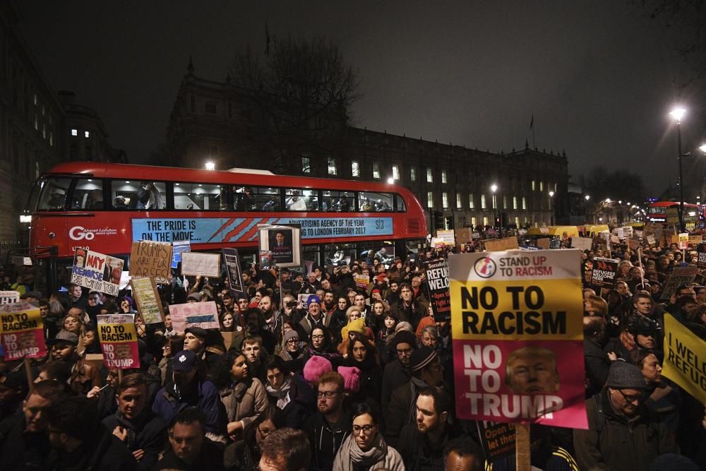 Protestas en Londres contra el veto de Trump