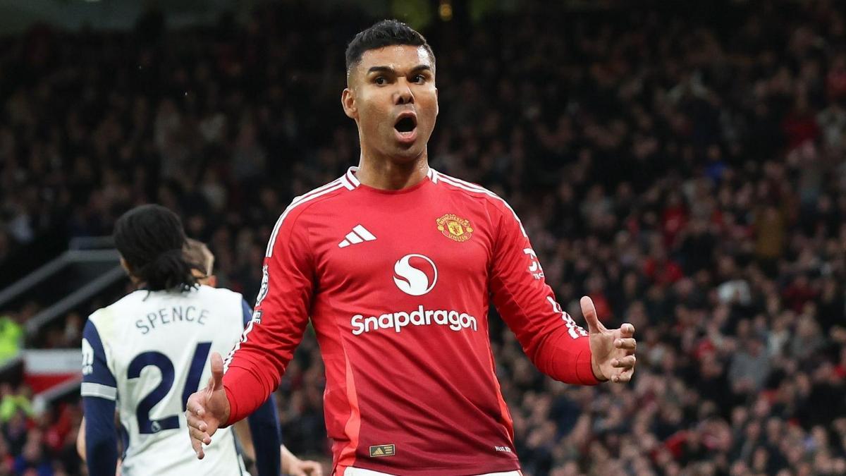 Casemiro, en una de sus últimas apariciones con el United