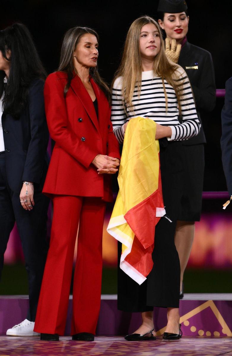 La reina Letizia y la infanta Sofía celebran el triunfo de la selección española