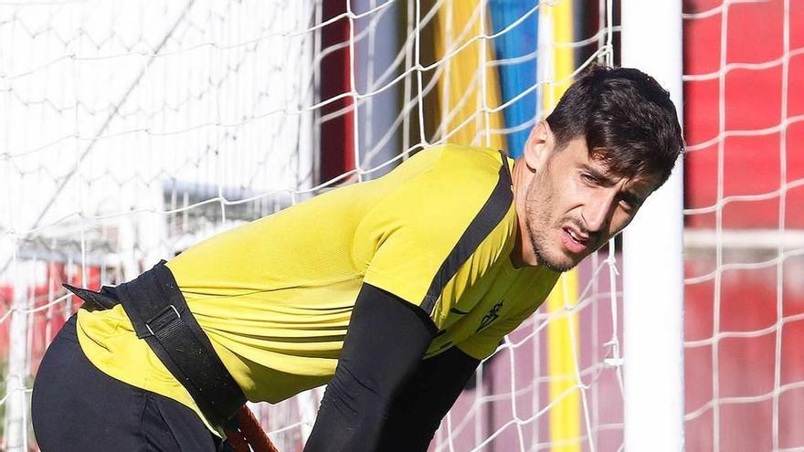 Mariño, durante el entrenamiento de ayer.