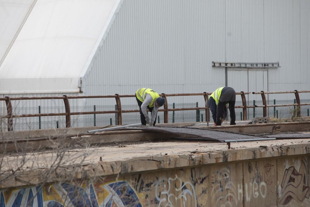 Inicio de las obras en el Pantalán del Port de Sagunt.