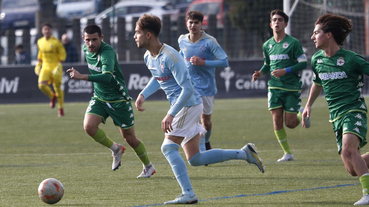 Partido del Celta juvenil contra el Deportivo.