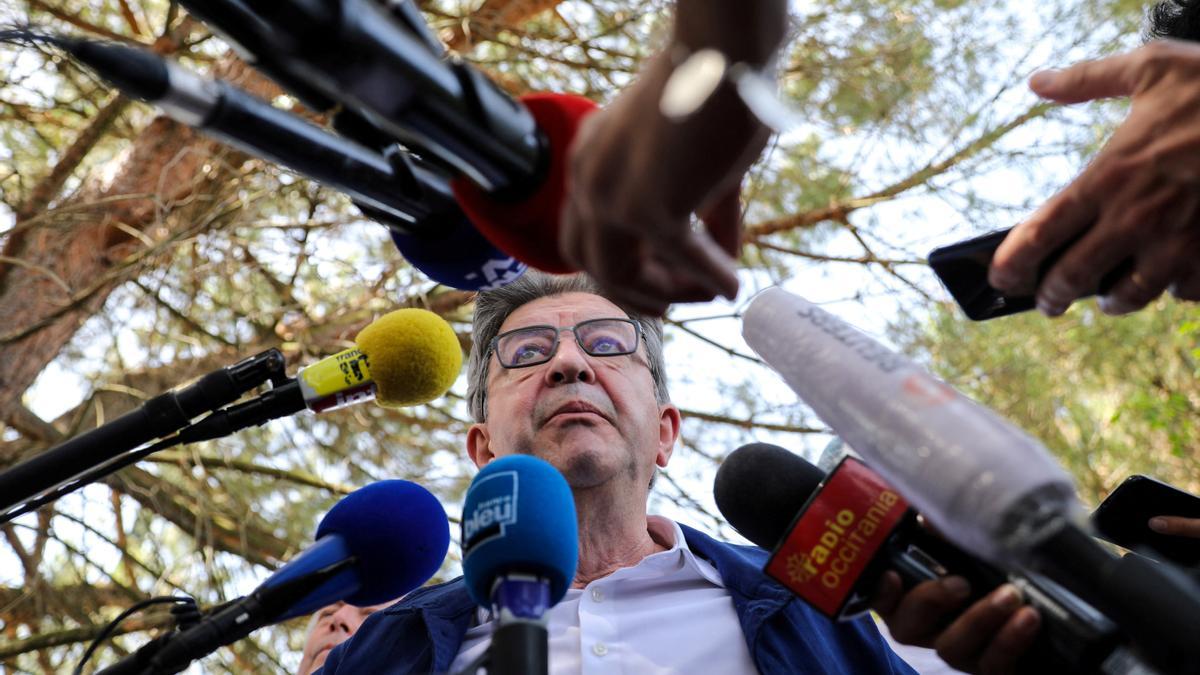 Jean-Luc Melénchon en un acto de campaña, el jueves.