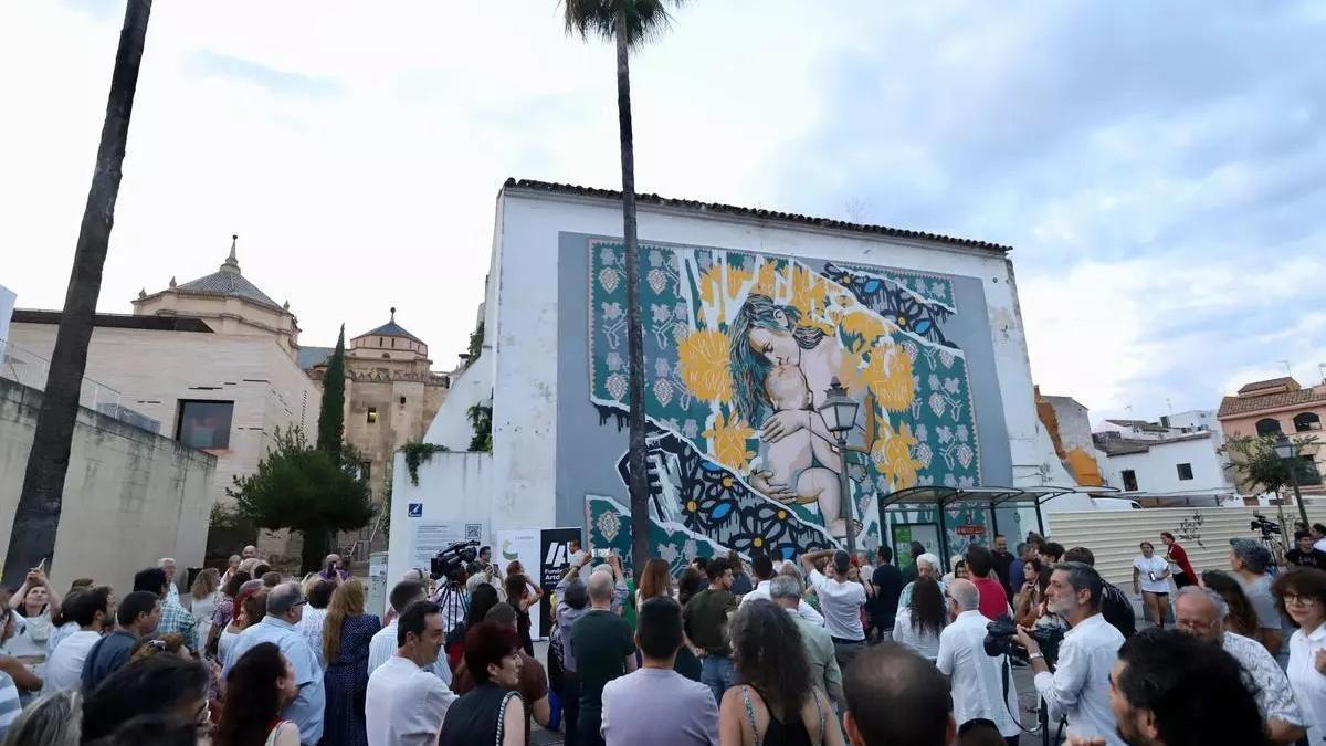 Inauguración del Mural por la Paz en la Ribera en mayo del año pasado.