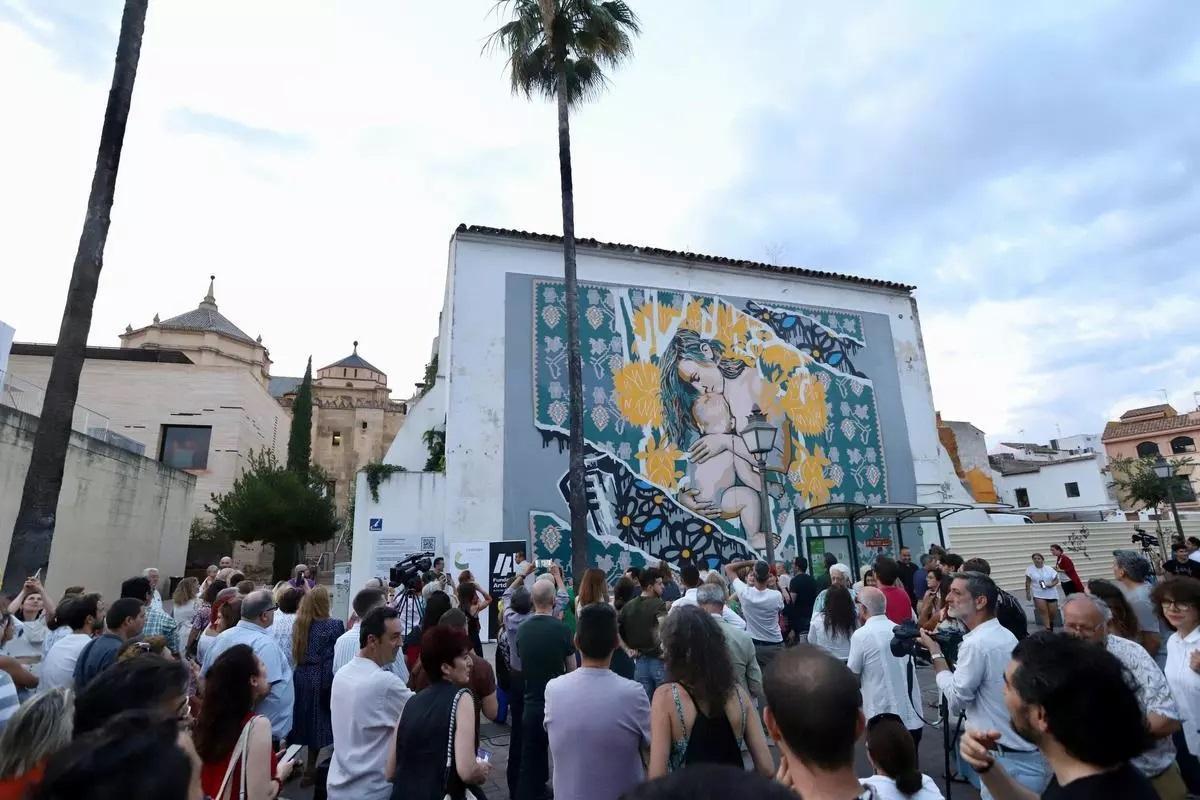 Inauguración del Mural por la Paz en la Ribera en mayo del año pasado.