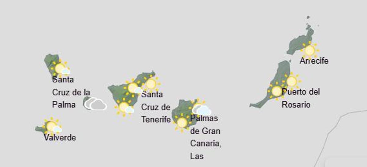 Mapa predicción del tiempo de hoy a las 12:00 de la mañana.
