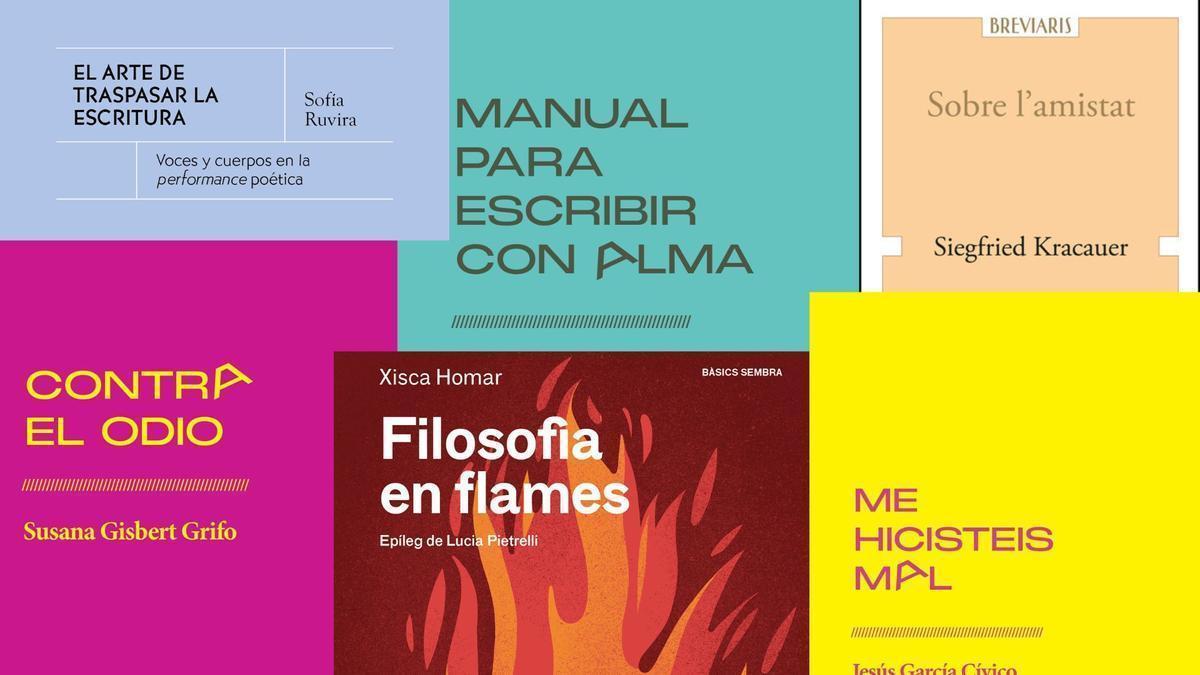 Alguns dels llibres de l'assaig valencià.