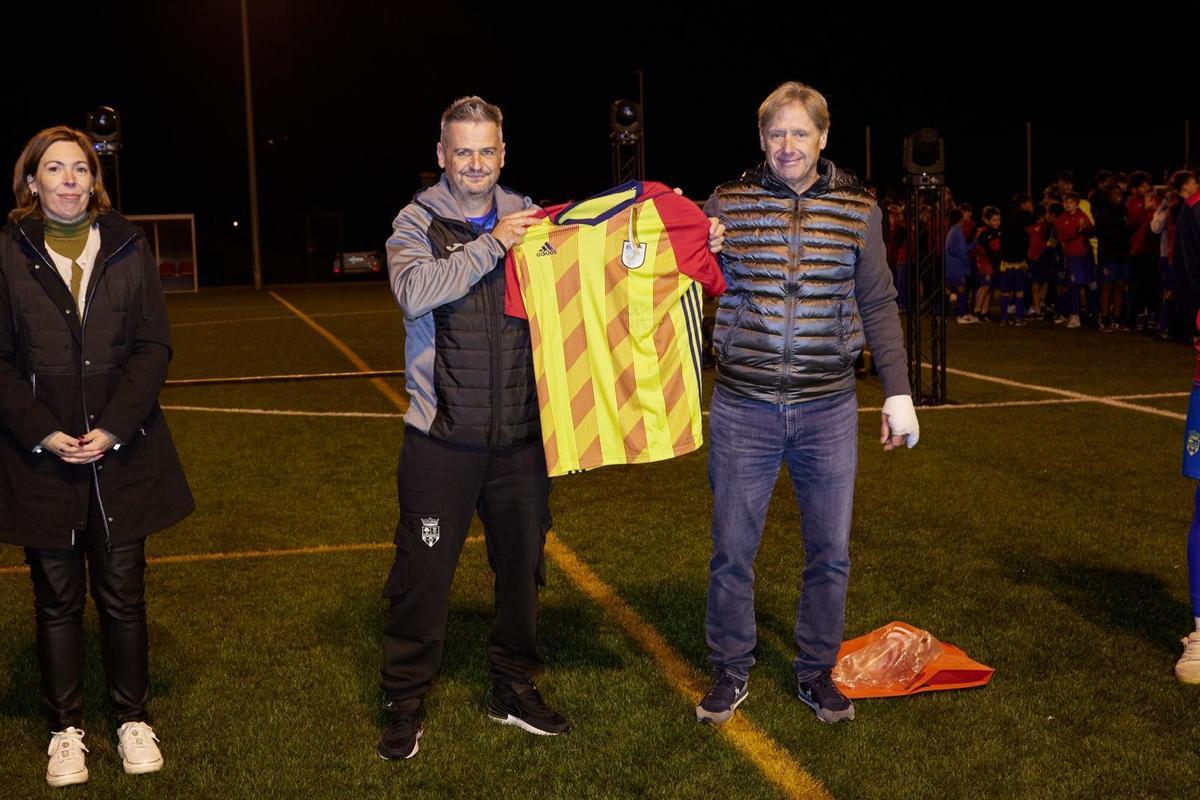 Abel Gonzálvez, el president, amb el representant de la FCF, Esteve Olivella