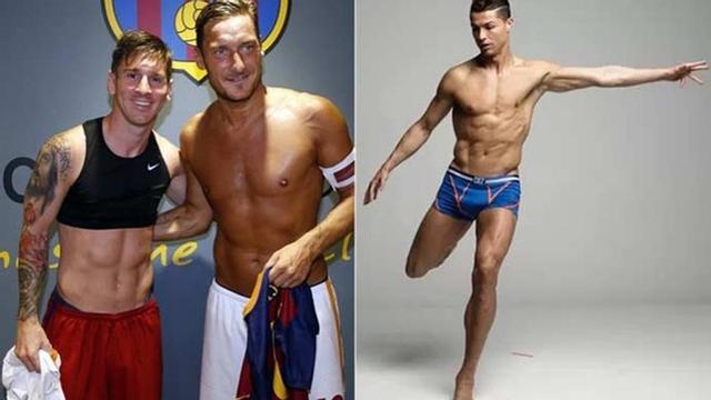 Los abdominales de Messi se comparan ya con los de CR7