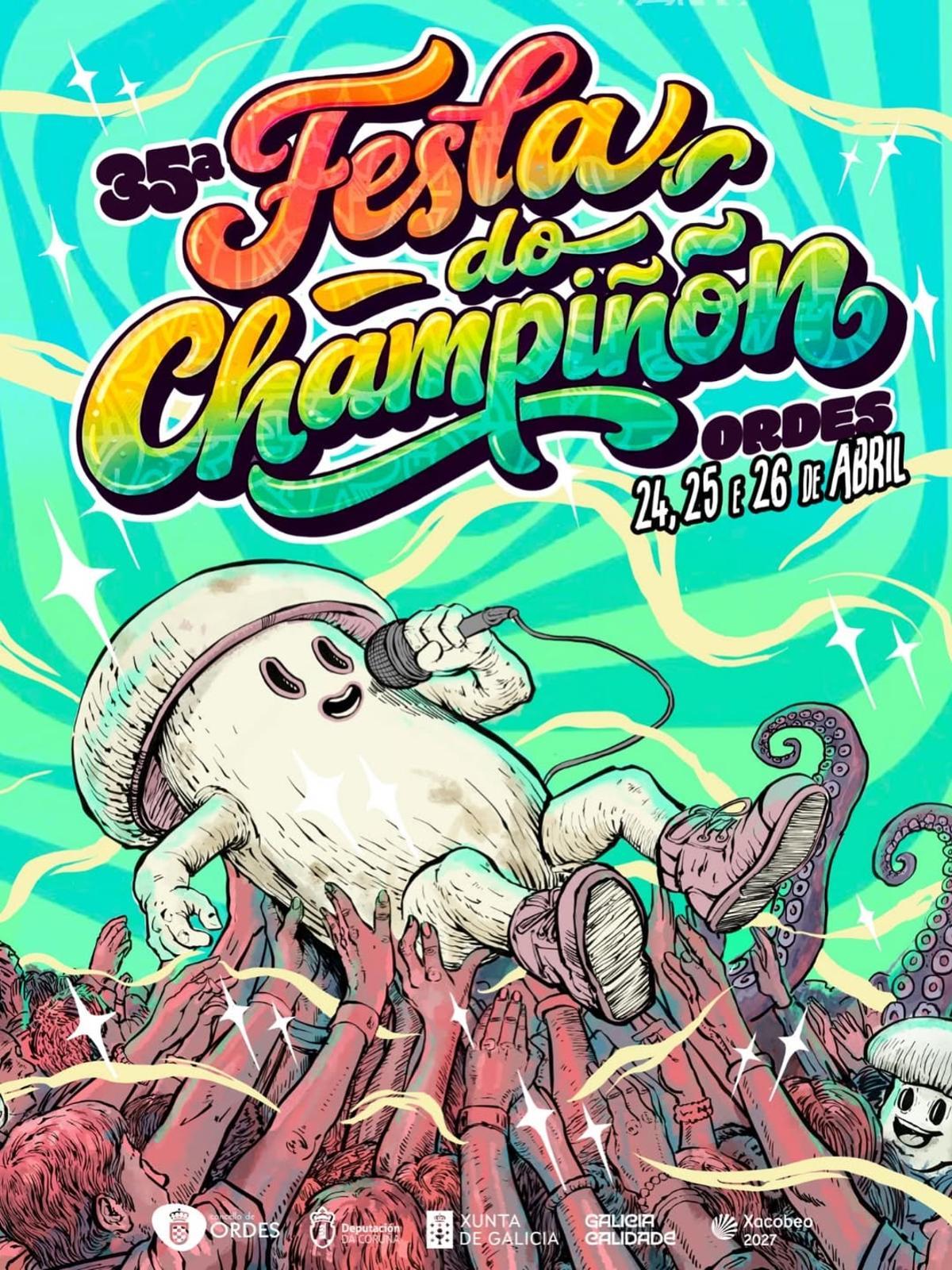 Cartel de la Festa do Champiñón de Ordes