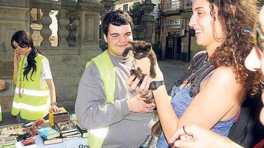 Mesa de Difusión Felina instalada en la Peregrina.  // Rafa Vázquez