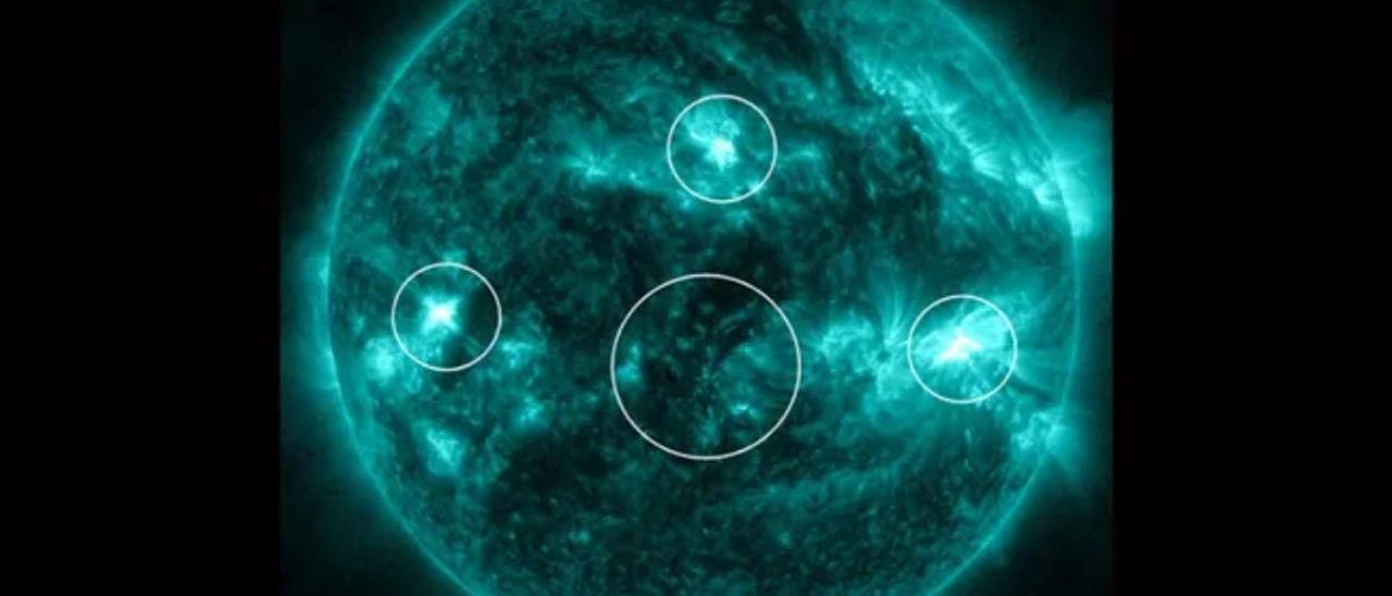 Cuatro erupciones solares simultáneas podrían impactar sobre la Tierra