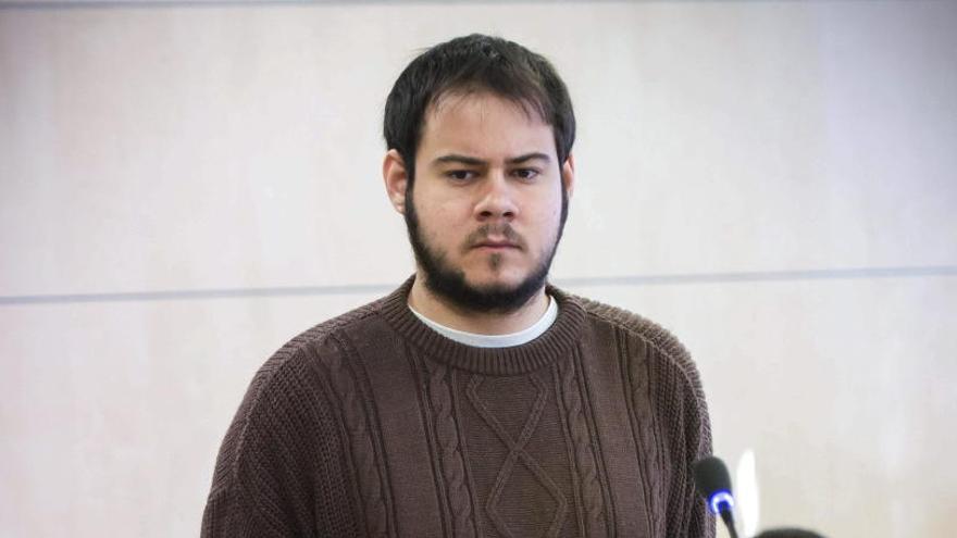 Pablo Hasel declara en un juicio.