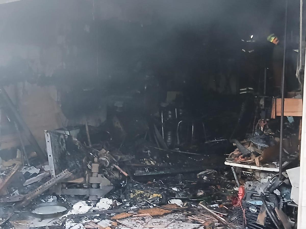 Estado en que ha quedado el garaje.