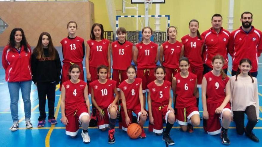 La selección femenina murciana de minibasket.