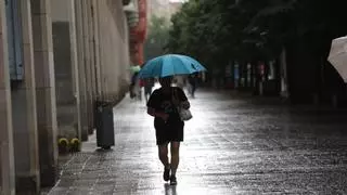 Los efectos de las tormentas en Aragón: desprendimientos en carreteras y cierre de calles