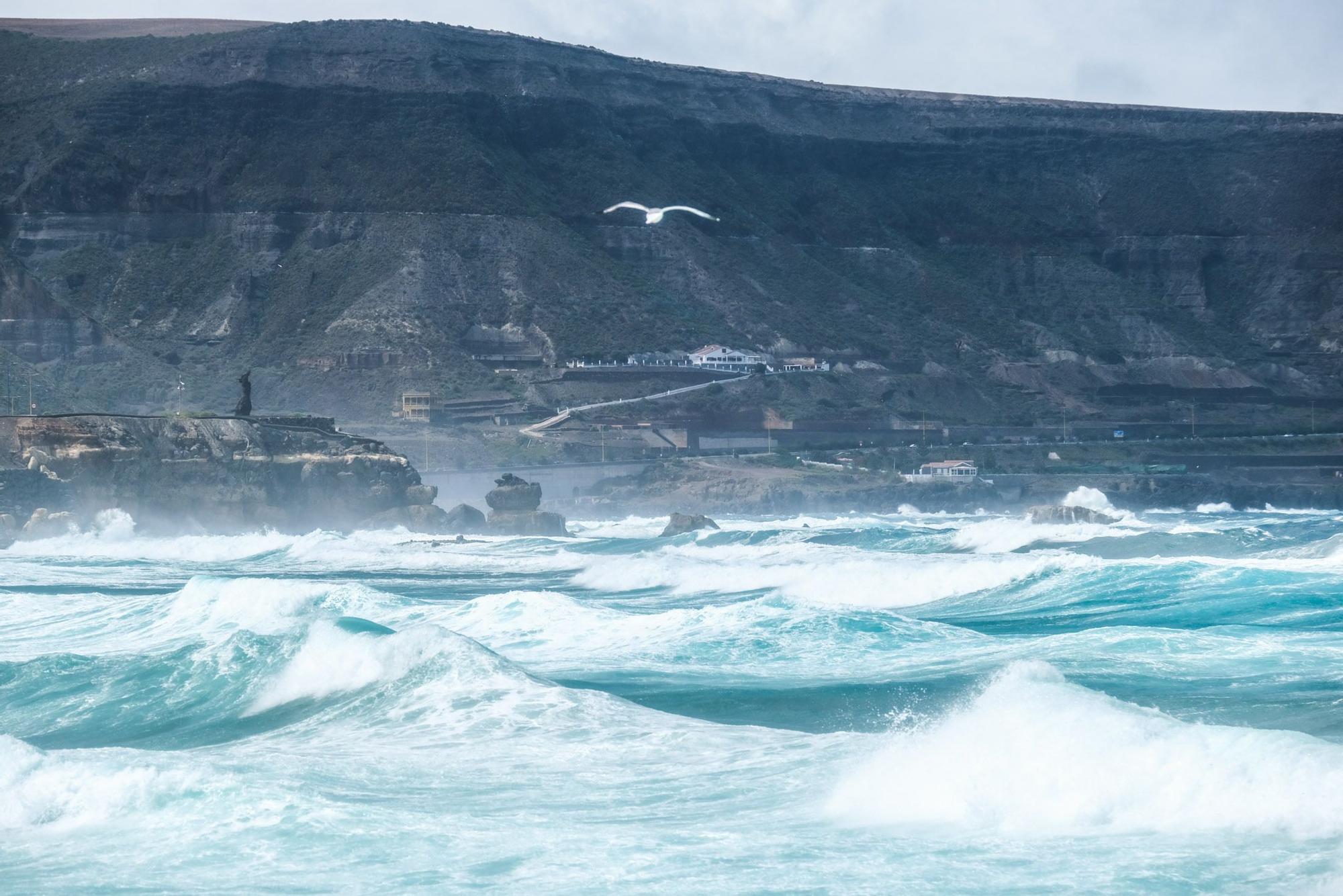 La borrasca Celia deja un temporal de viento y mar en Gran Canaria (14/02/2022)